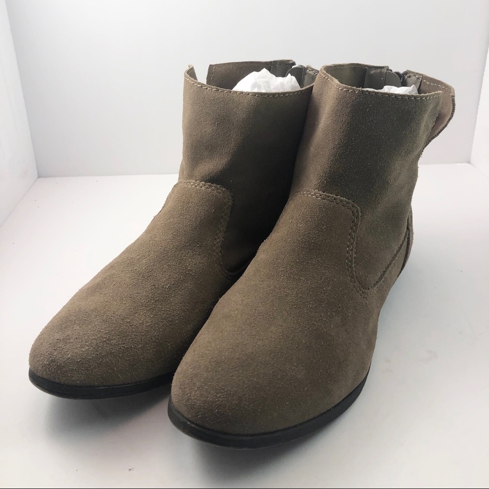 Steve Madden unstructured suede Zinc tan brown ankle boots booties 9.5